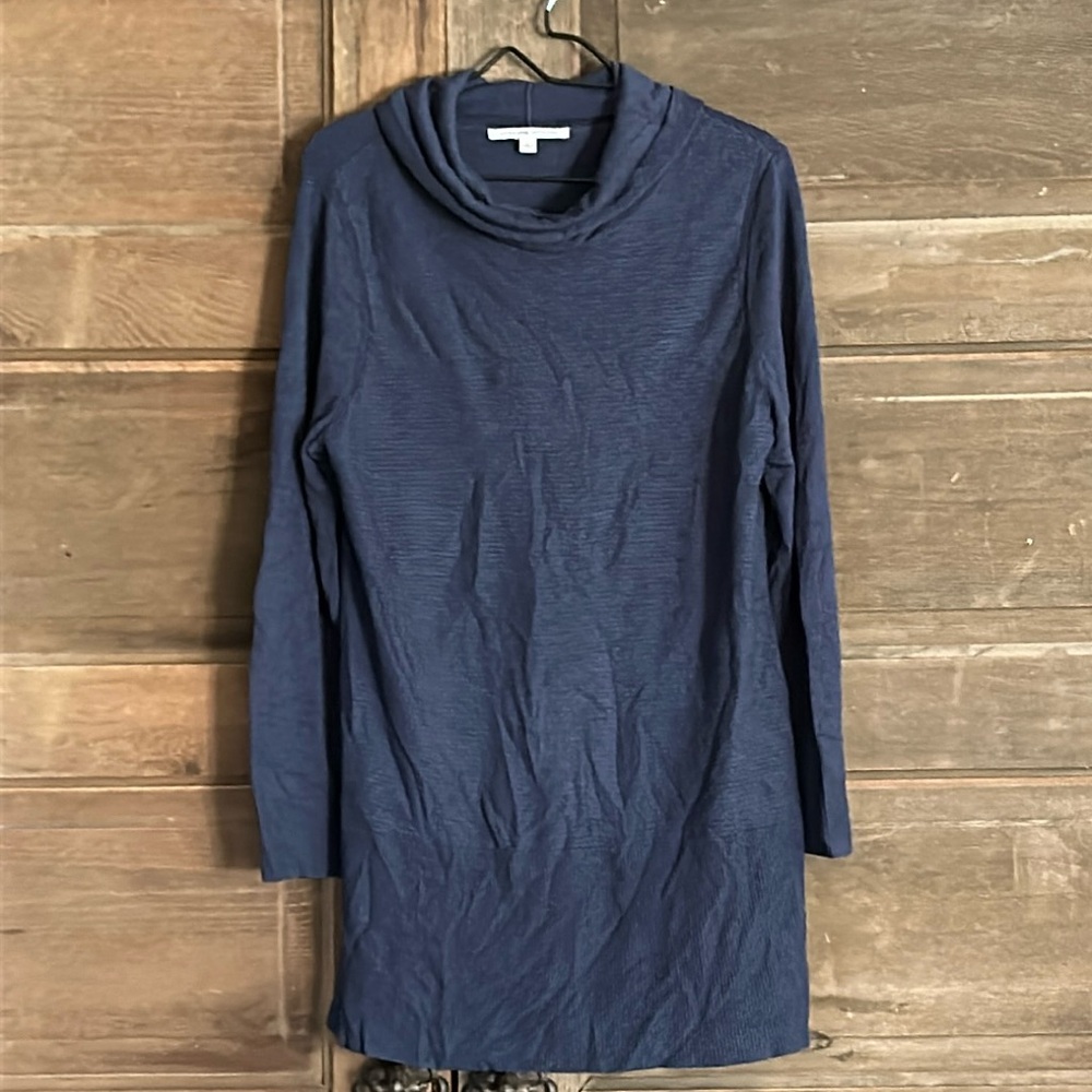 Adrienne Vittadini Women's Cowl Neck Tunic(NAVAL HEATHER,) Size Large